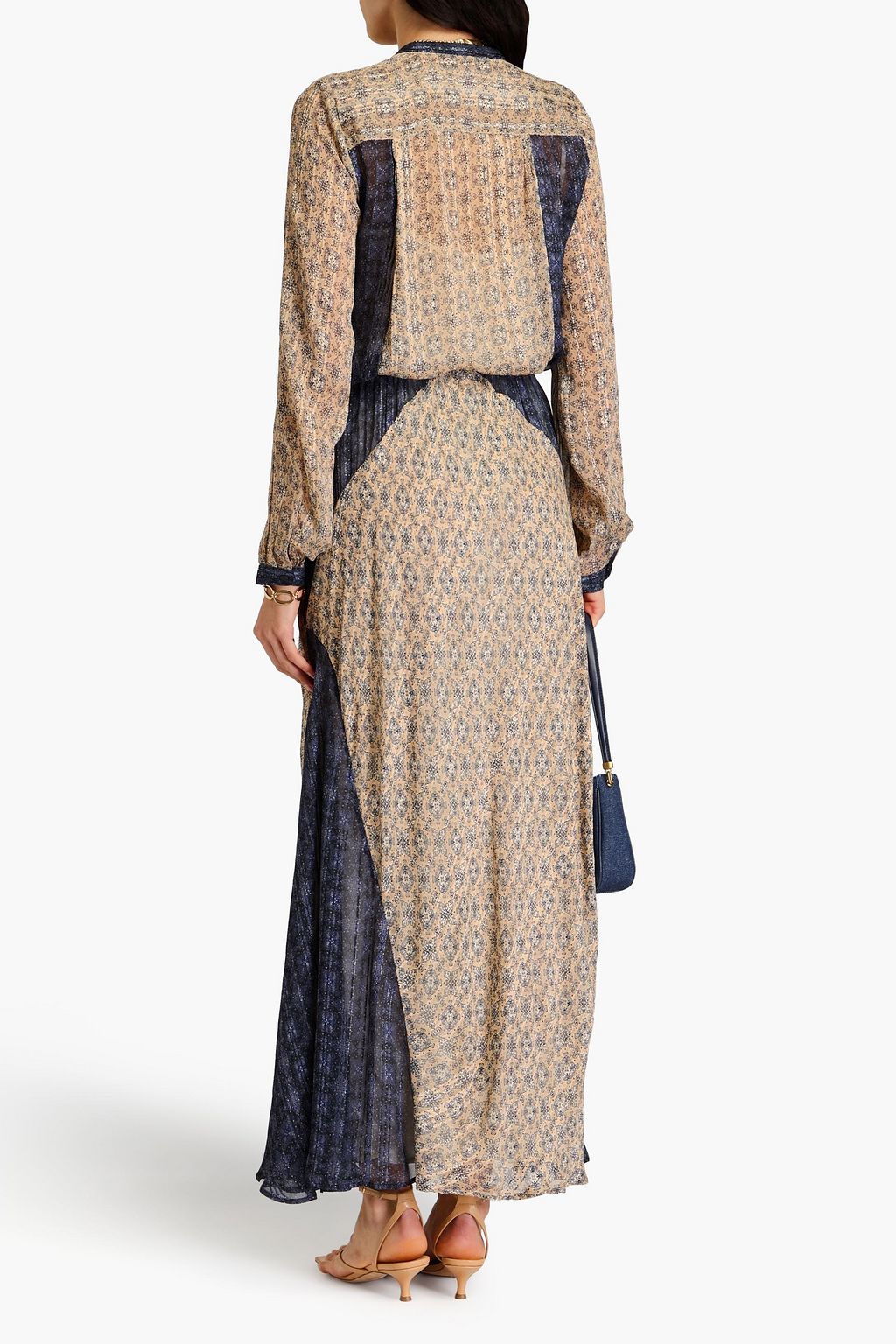 RAG & BONE プリント入りシフォン&ジャカード マキシスカート