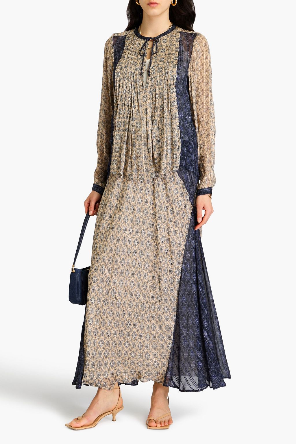 RAG & BONE بلوزة أماريس من الجاكار والشيفون بطبعات