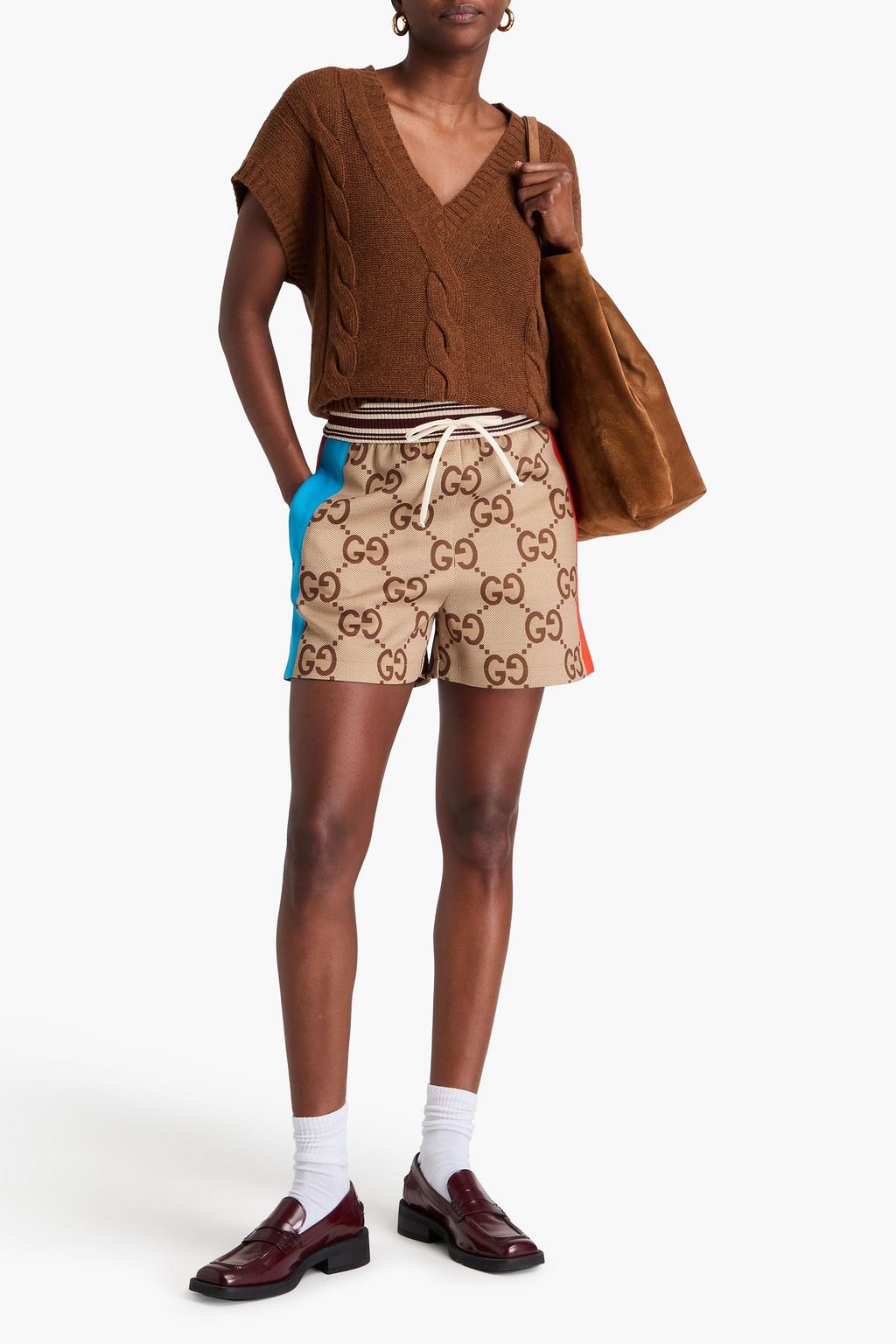 GUCCI شورت مصنوع من الجيرسي المطاطي ومزين بطبعات