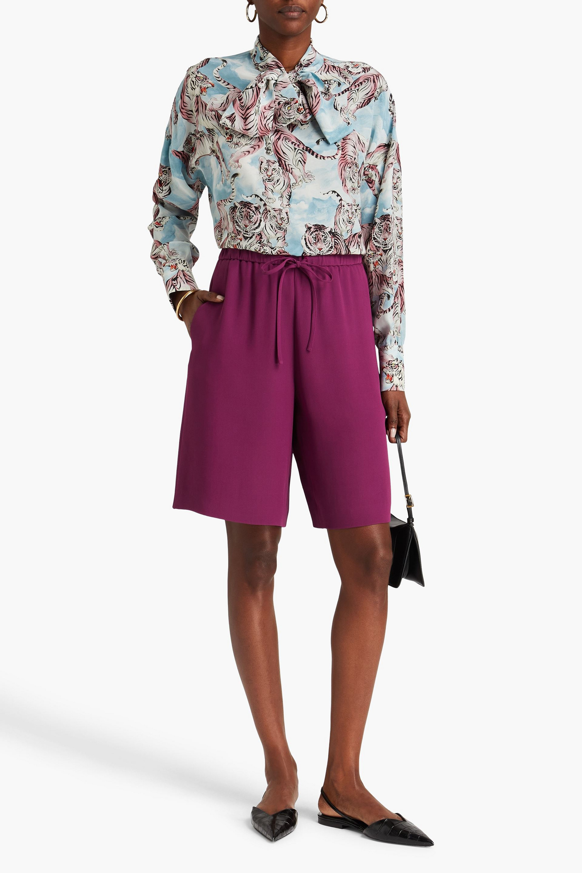 Valentino Garavani Silk-crepe shorts
