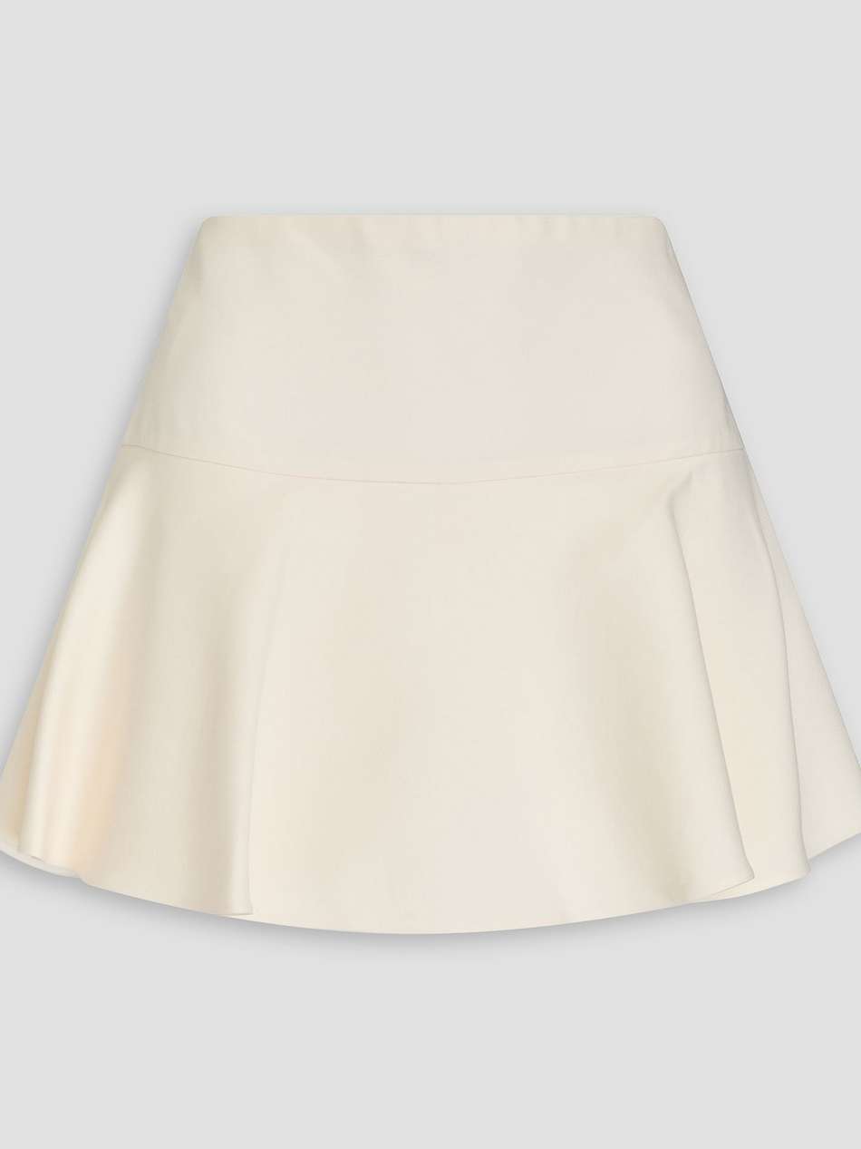 skirt-effect wool and silk-blend crepe shorts