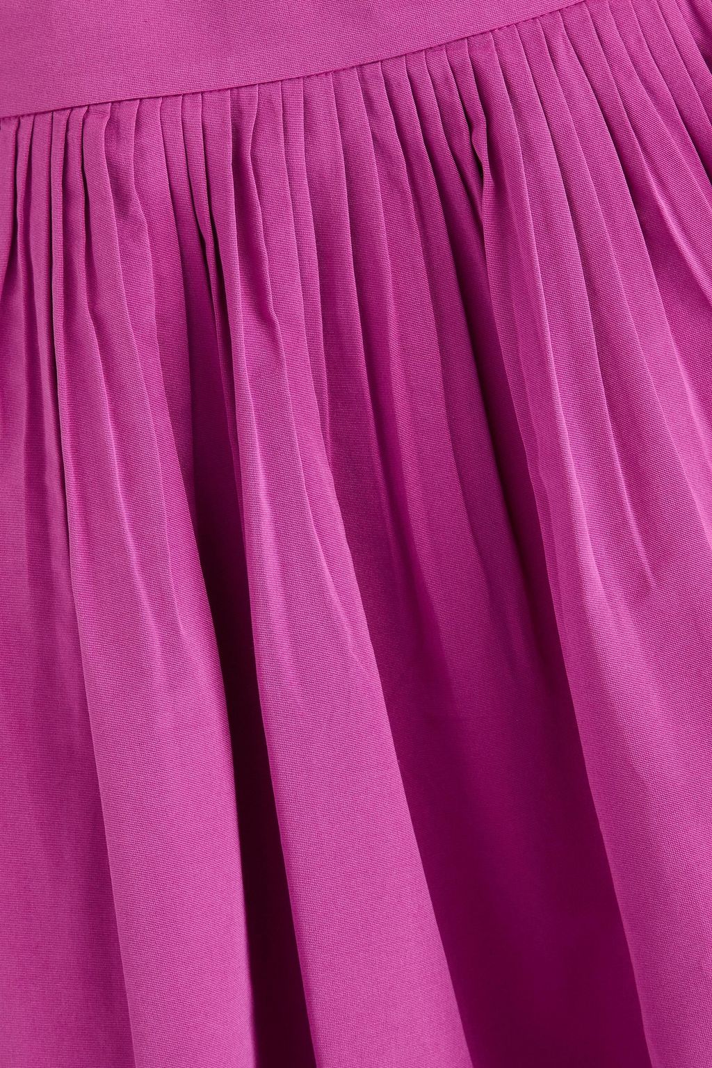 VALENTINO GARAVANI Pleated cotton-blend taffeta mini skirt
