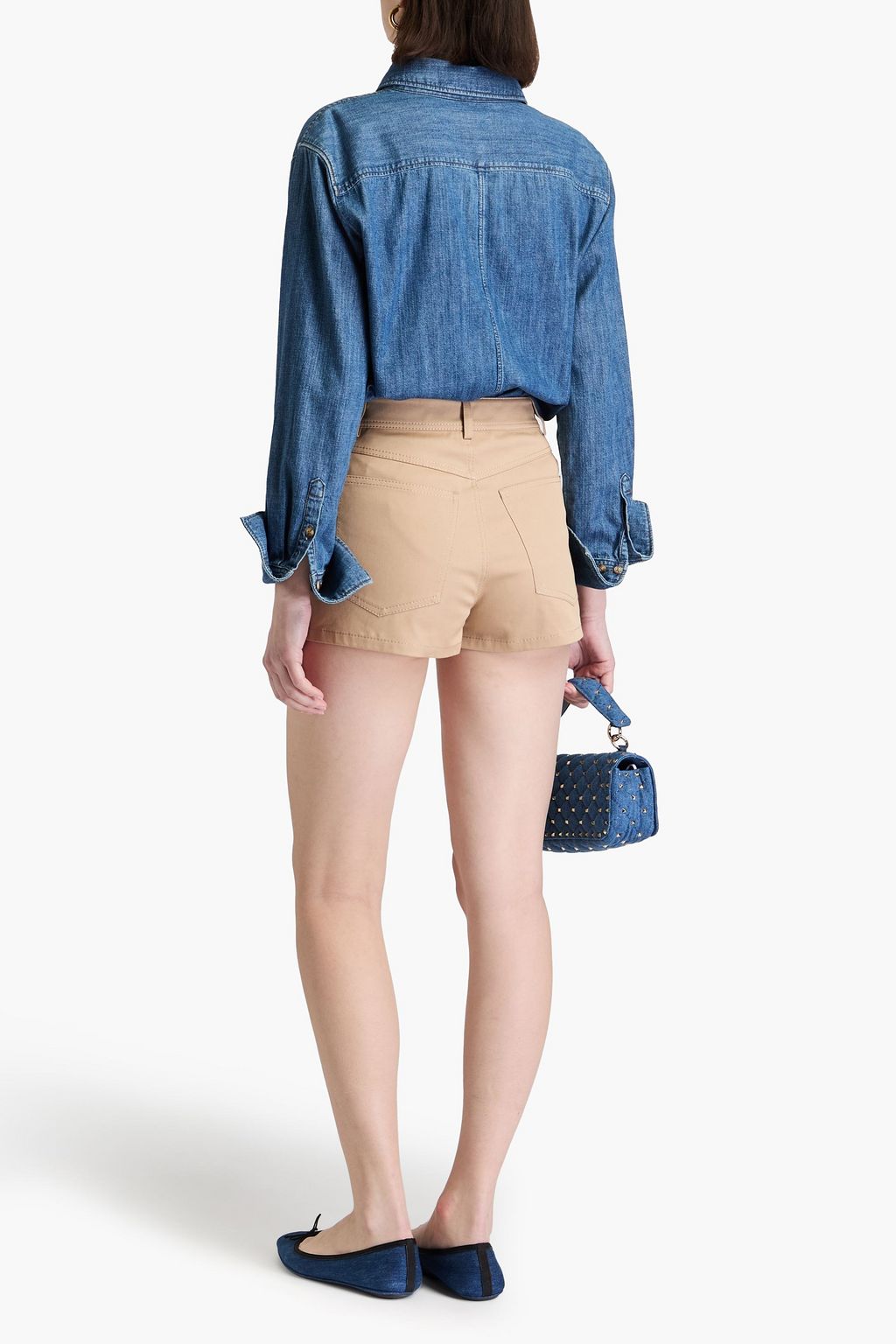 VALENTINO GARAVANI コットン混ギャバジン ショートパンツ