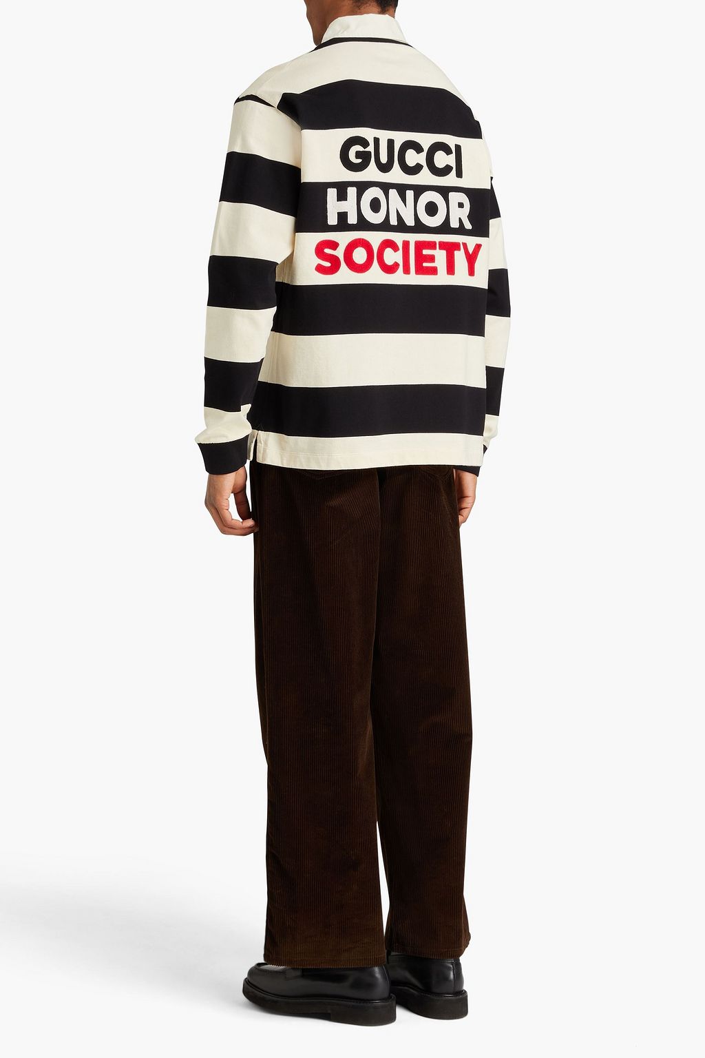 GUCCI Striped cotton-jersey polo shirt