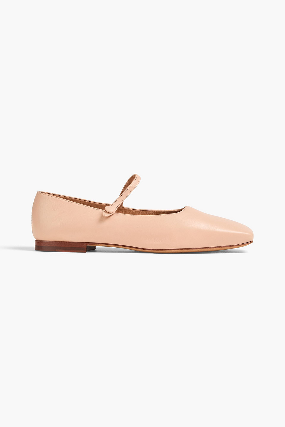 Mansur Gavriel Leather Mary Jane Flats In Blush