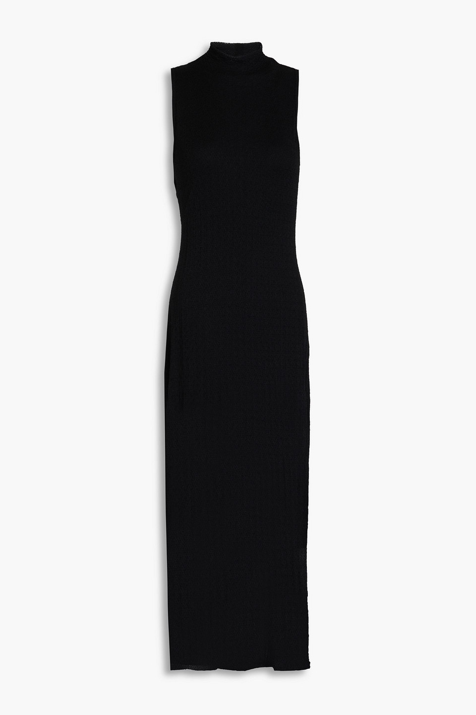 Frame Midikleid Aus Stretch-mesh In Schwarz