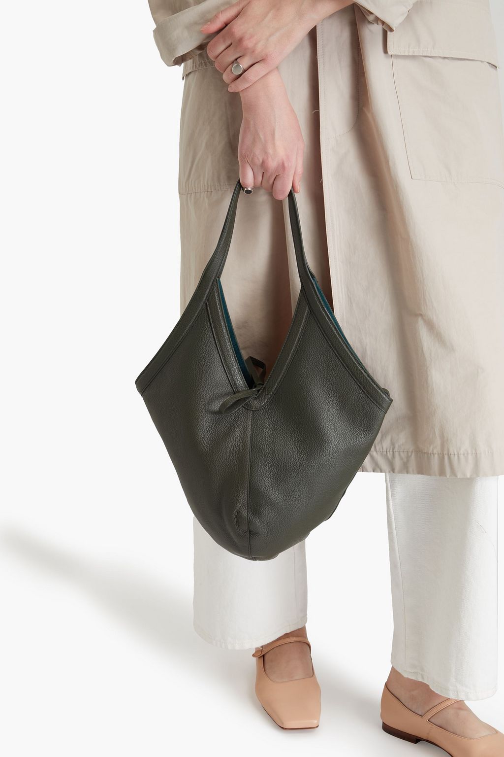 MANSUR GAVRIEL حقيبة باكيت من الجلد المُحبّب