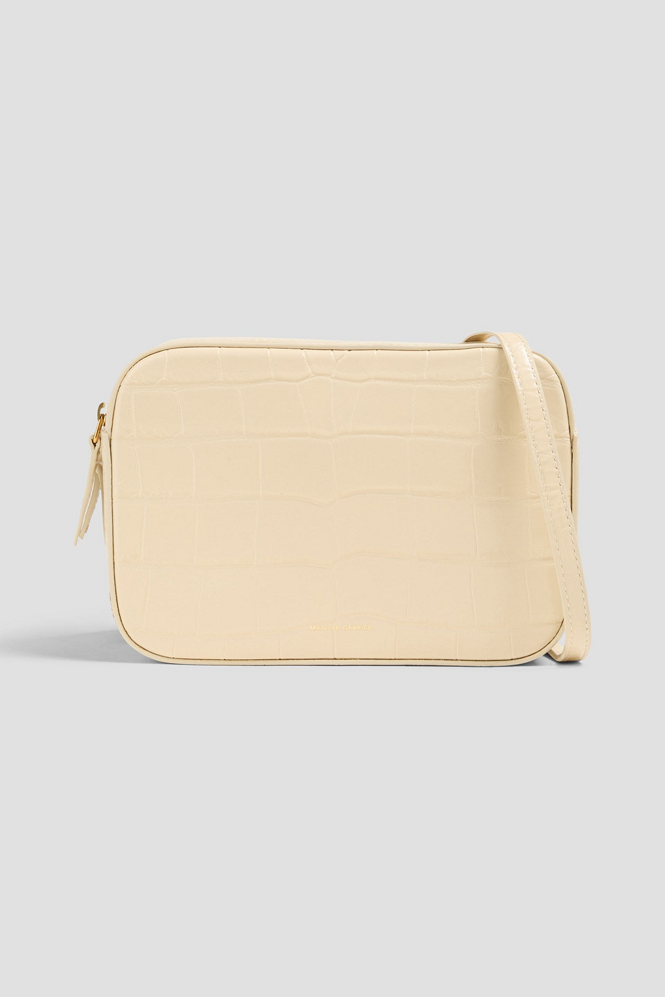 Mansur Gavriel Croc-effect Leather Cross-body Bag In Cream