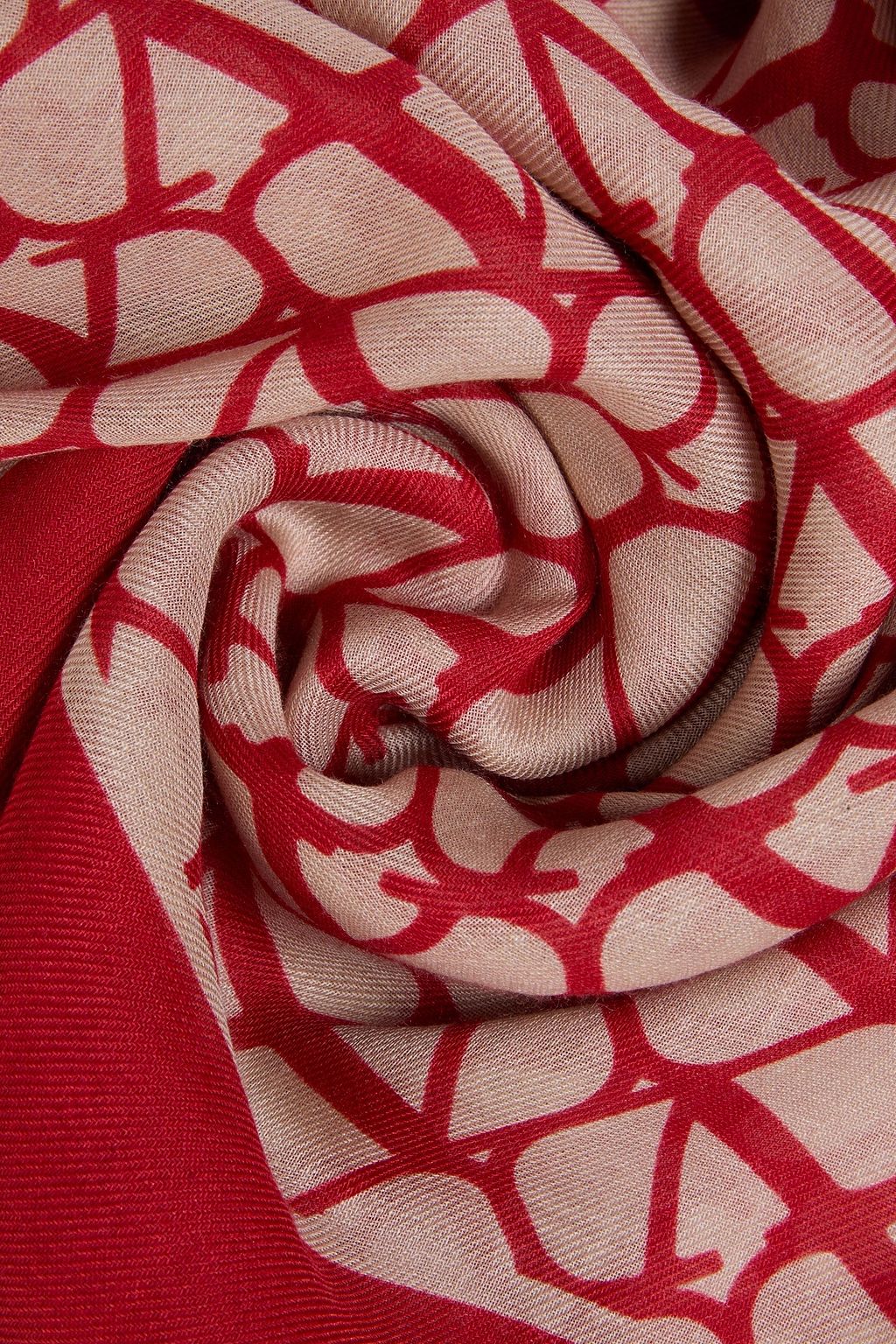 VALENTINO GARAVANI Jacquard-knit cashmere and silk-blend scarf
