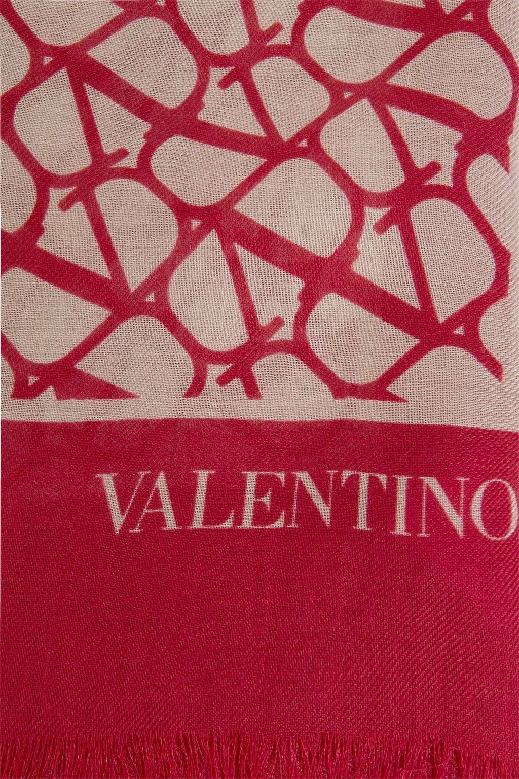 VALENTINO GARAVANI Jacquard-knit cashmere and silk-blend scarf