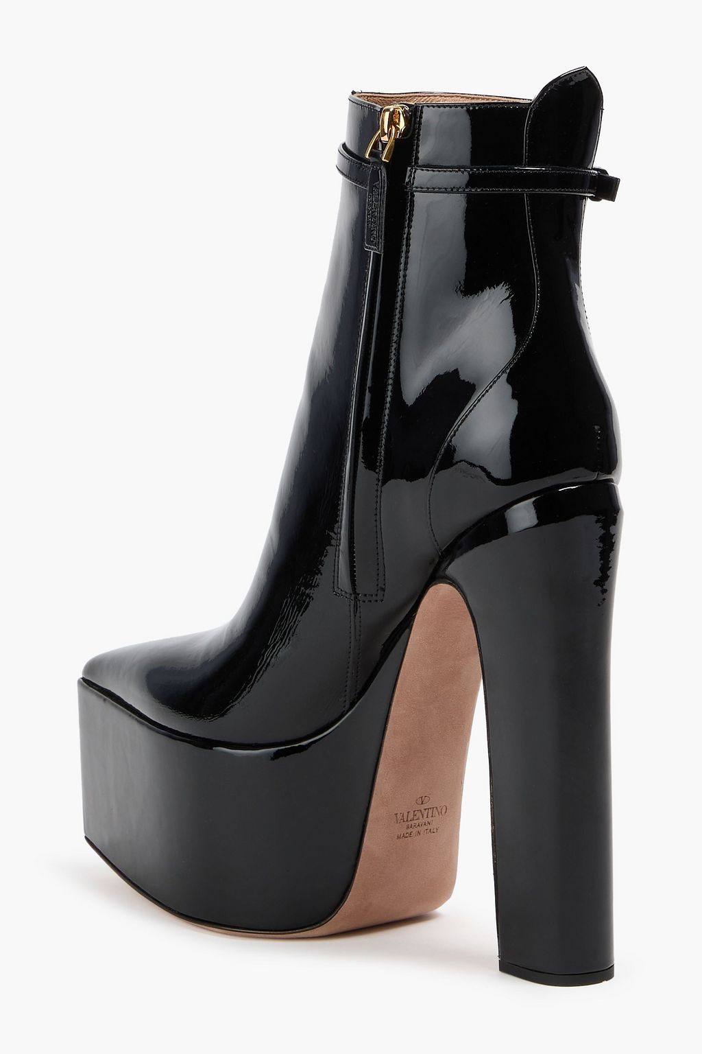VALENTINO GARAVANI Tan-Go patent-leather platform ankle boots
