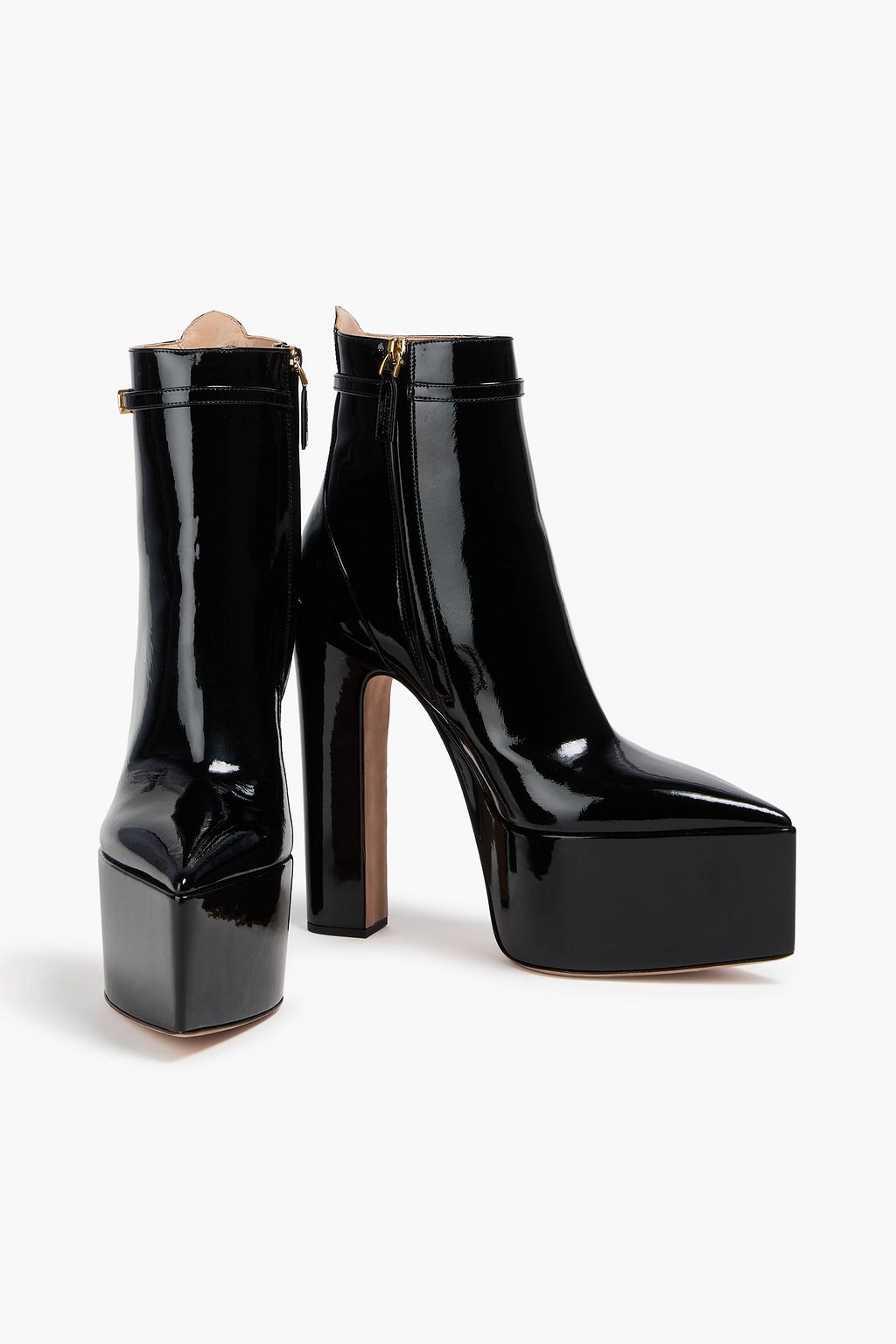 VALENTINO GARAVANI Tan-Go patent-leather platform ankle boots