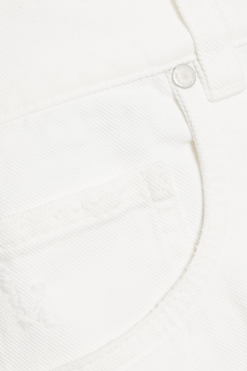 Brunello Cucinelli Distressed High-rise Wide-leg Jeans In White
