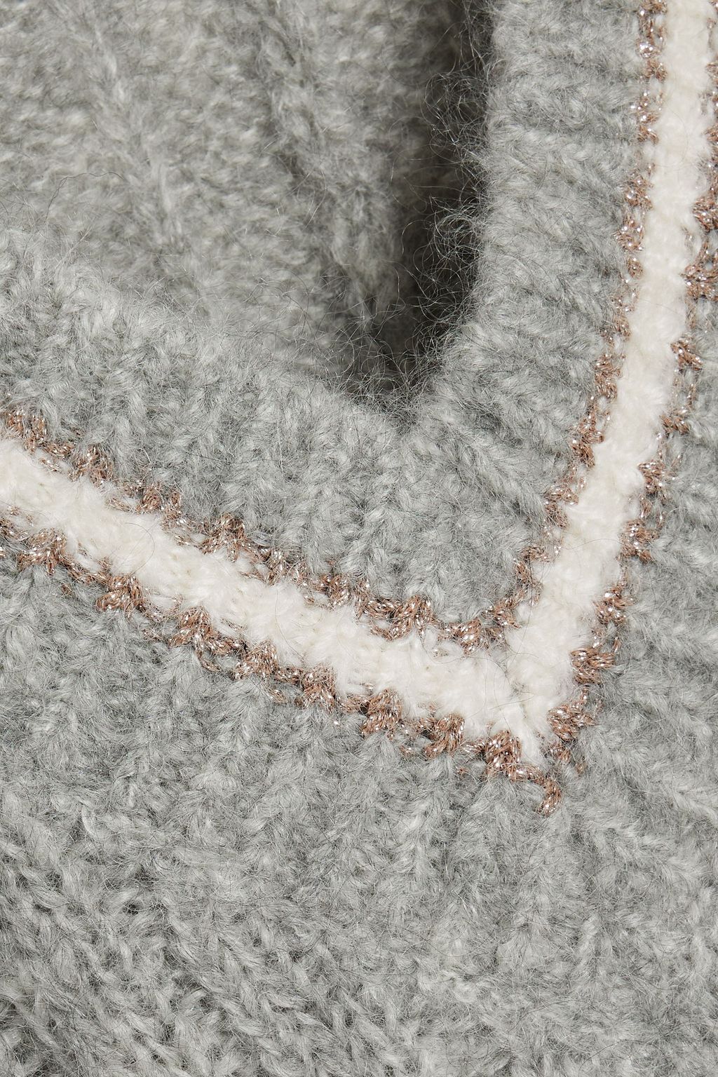 BRUNELLO CUCINELLI Metallic ribbed mohair-blend sweater