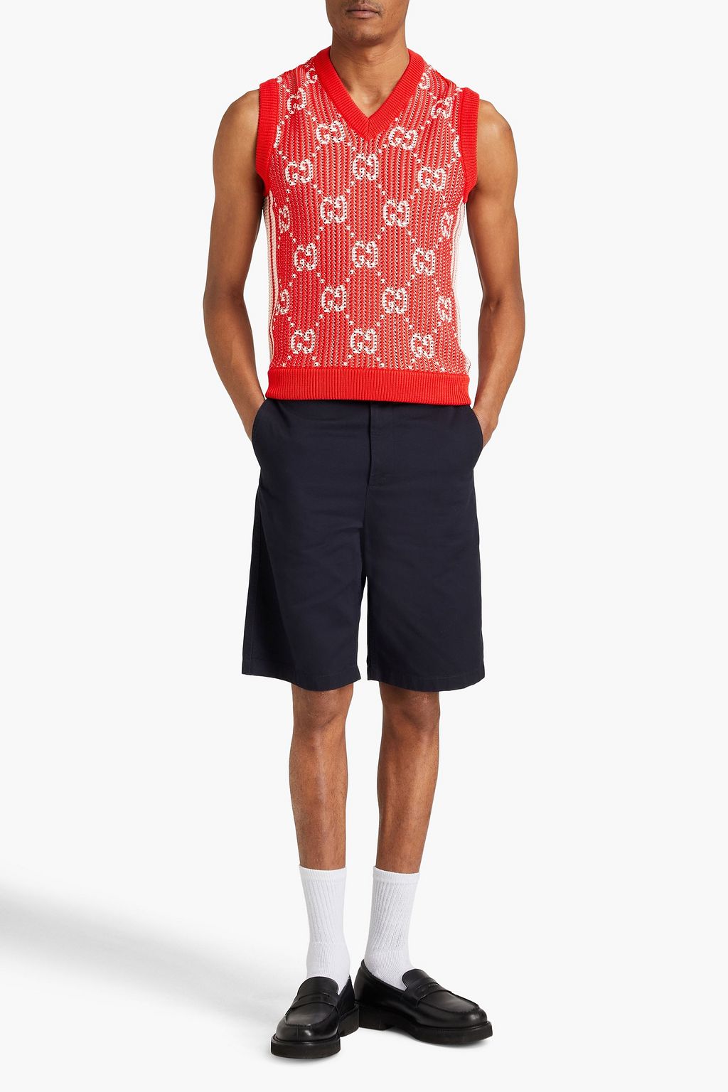 GUCCI Jacquard-knit cotton vest