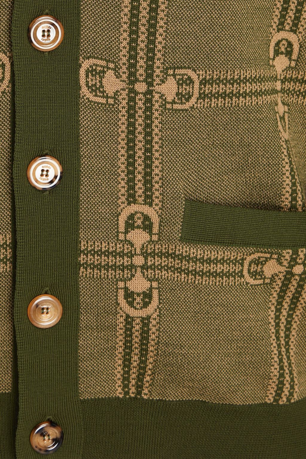 GUCCI Jacquard-knit wool cardigan