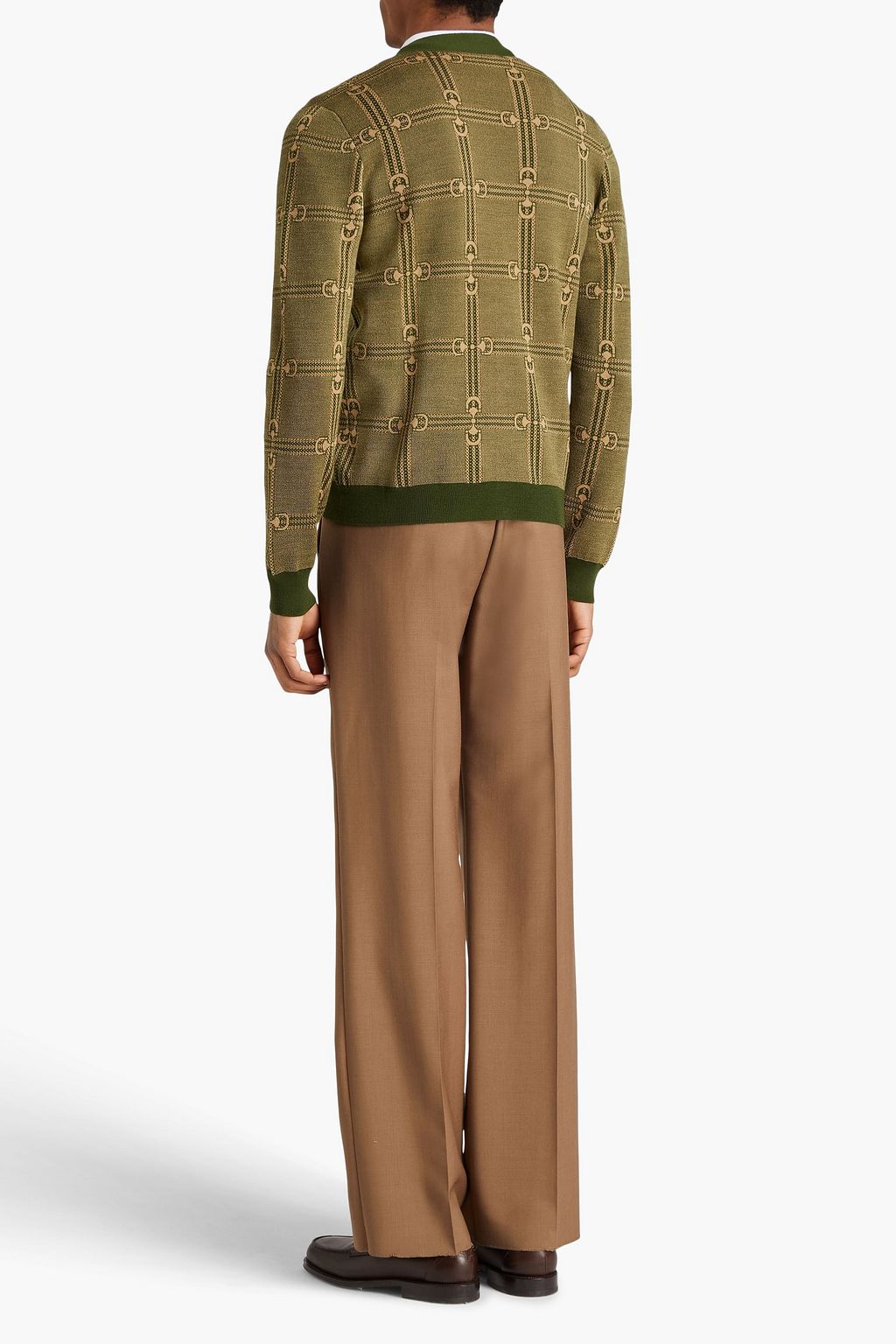GUCCI Jacquard-knit wool cardigan