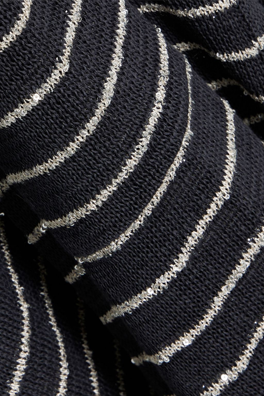 BRUNELLO CUCINELLI Striped sequin-embellished cotton cardigan