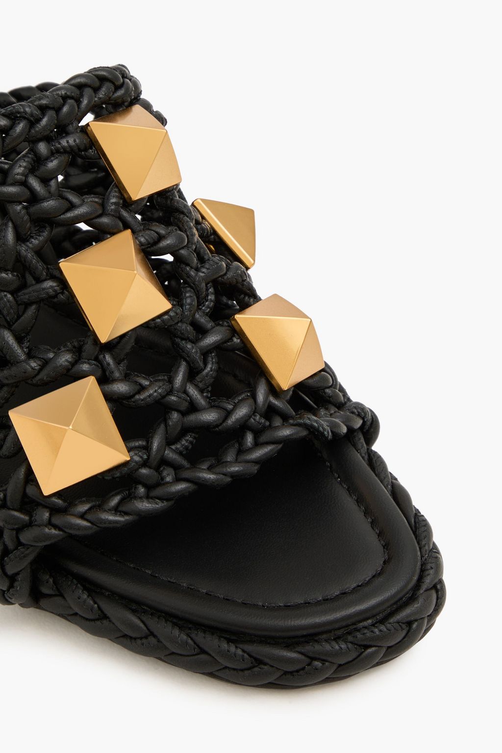 VALENTINO GARAVANI Roman Stud woven leather mules