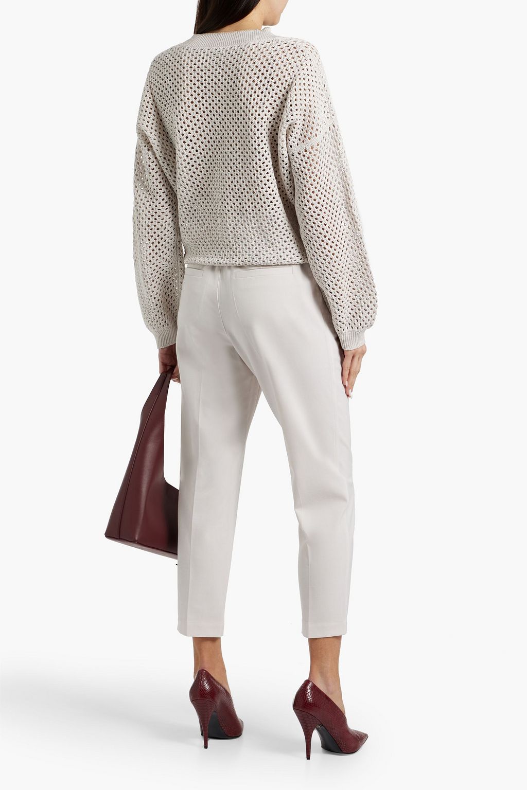 BRUNELLO CUCINELLI Belted woven tapered pants