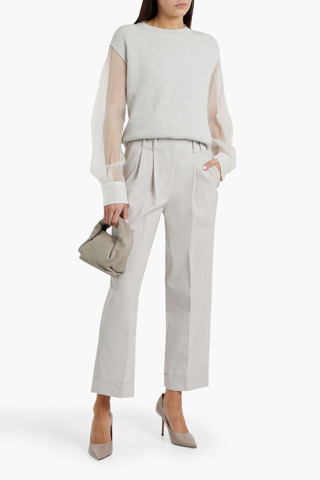 BRUNELLO CUCINELLI Wool-blend twill straight-leg pants