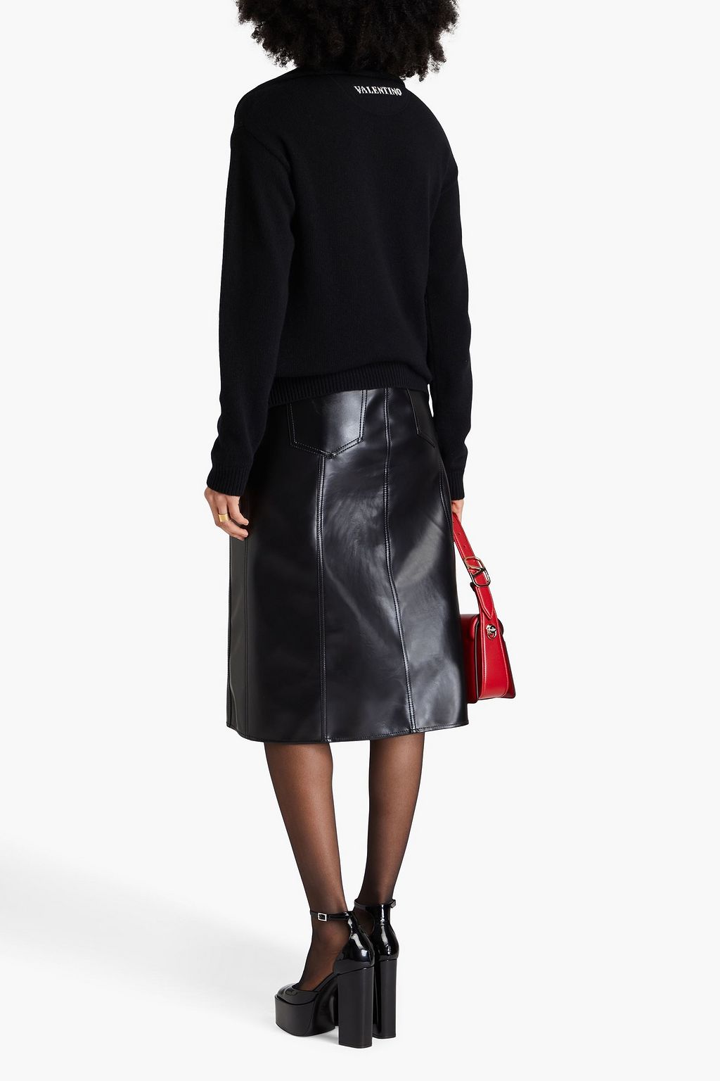 VALENTINO GARAVANI Draped cashmere and wool-blend sweater