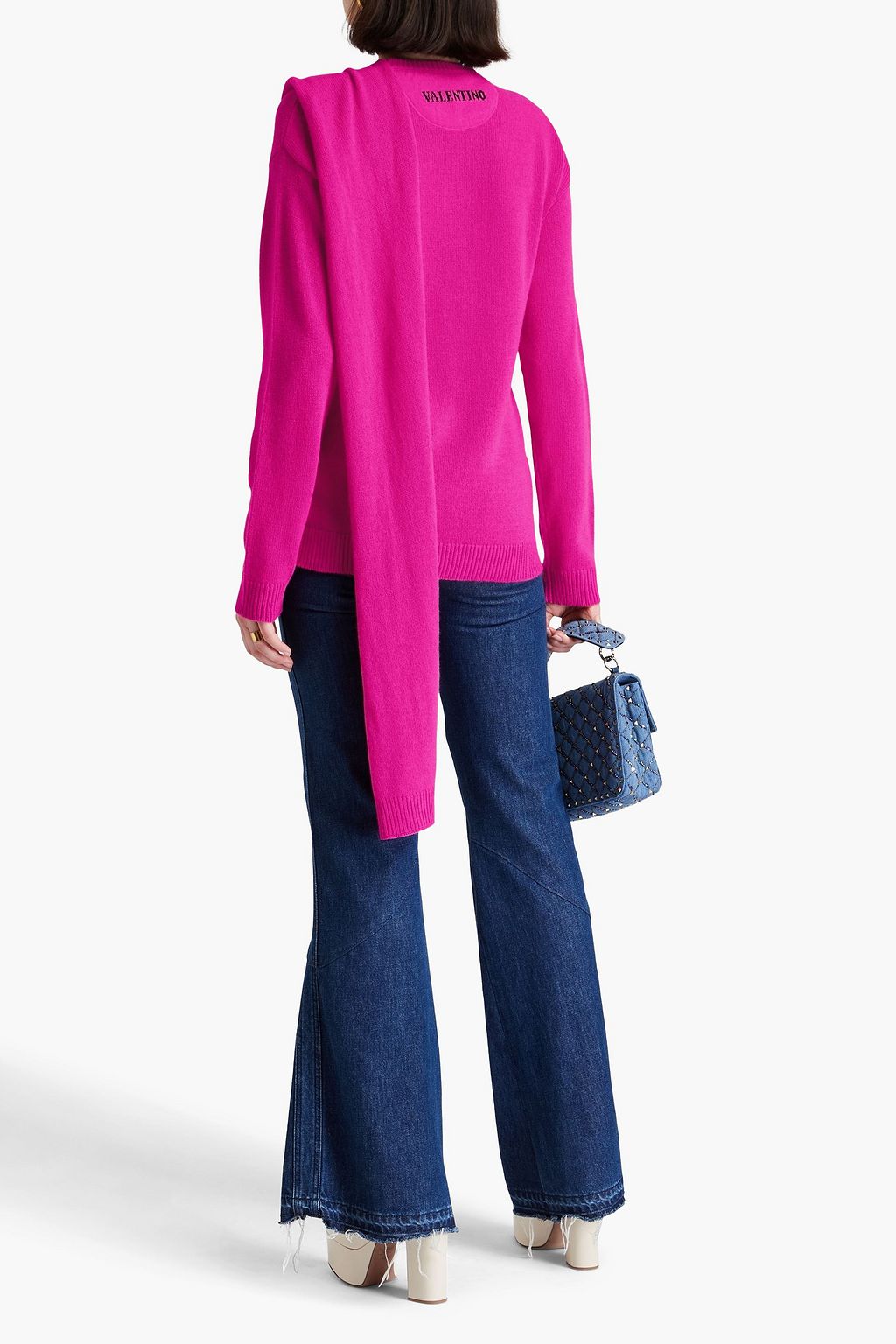 VALENTINO GARAVANI Draped cashmere and wool-blend sweater