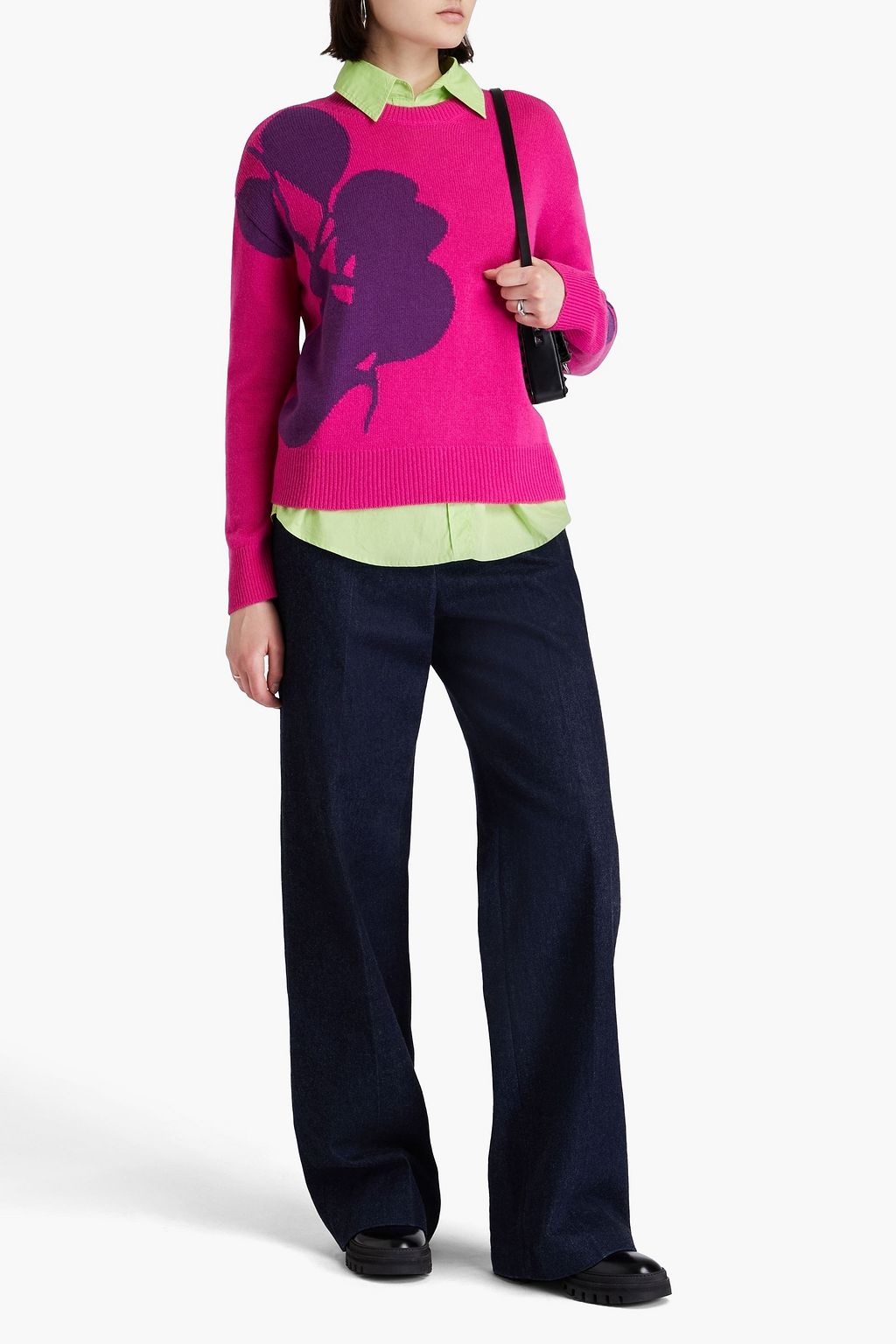 VALENTINO GARAVANI Jacquard-knit wool and cashmere-blend sweater