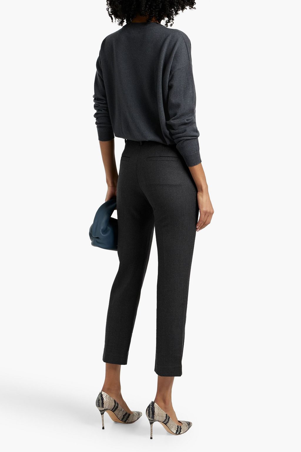 BRUNELLO CUCINELLI Cropped wool-blend twill slim-leg pants