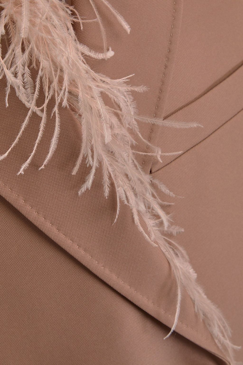 VALENTINO GARAVANI Doppelreihiger Blazer aus Grain de Poudre mit Federbesatz
