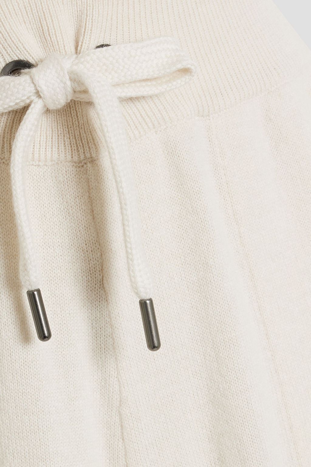 BRUNELLO CUCINELLI Bead-embellished wool, cashmere and silk-blend wide-leg pants