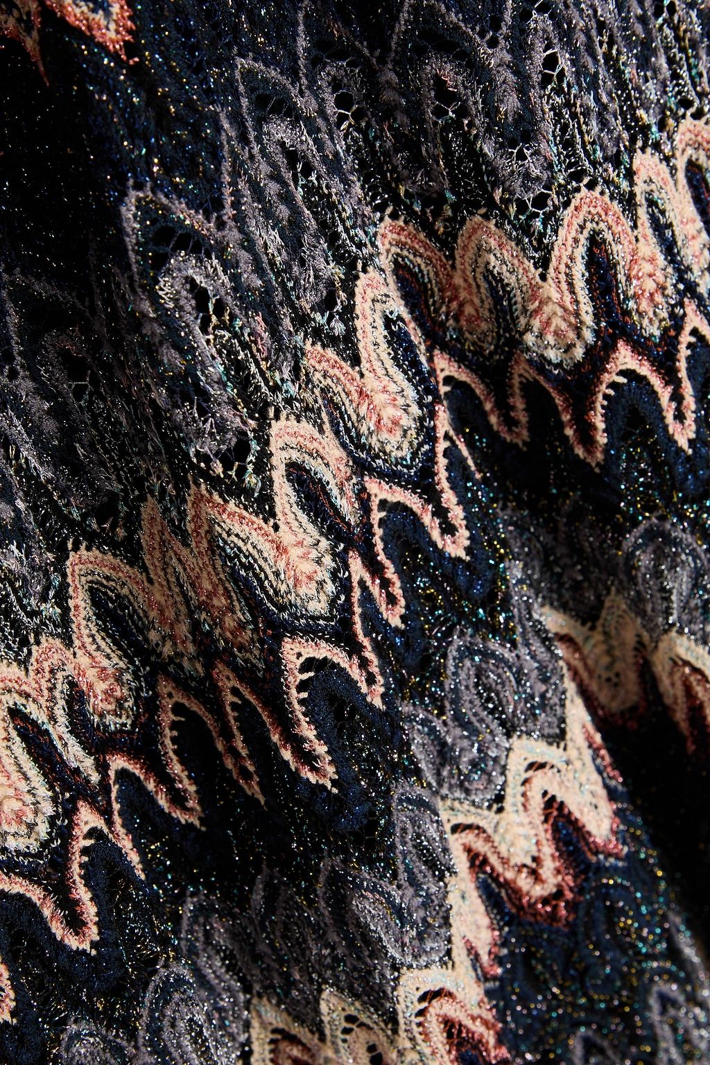 MISSONI فستان قصير بحبكة كروشيه بلون معدني