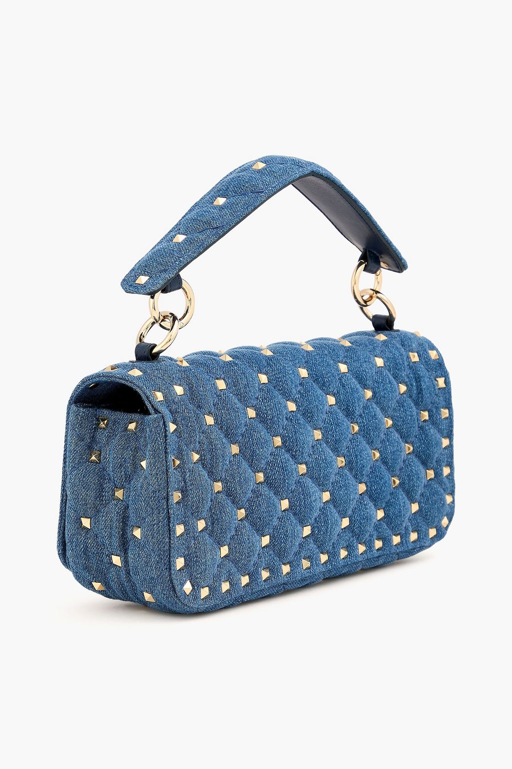 VALENTINO GARAVANI Rockstud quilted denim cross-body bag