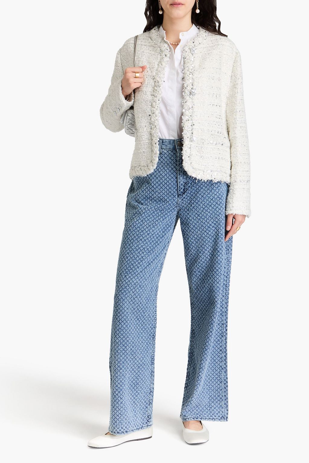 VALENTINO GARAVANI ブークレツイード ジャケット メタリック