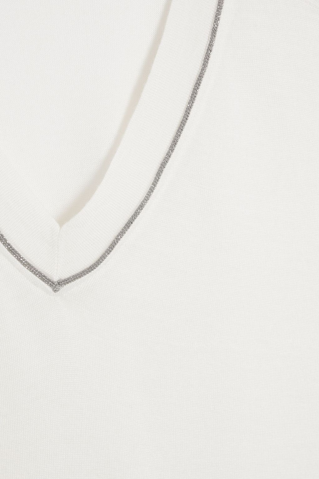BRUNELLO CUCINELLI Bead-embellished cashmere and silk-blend top