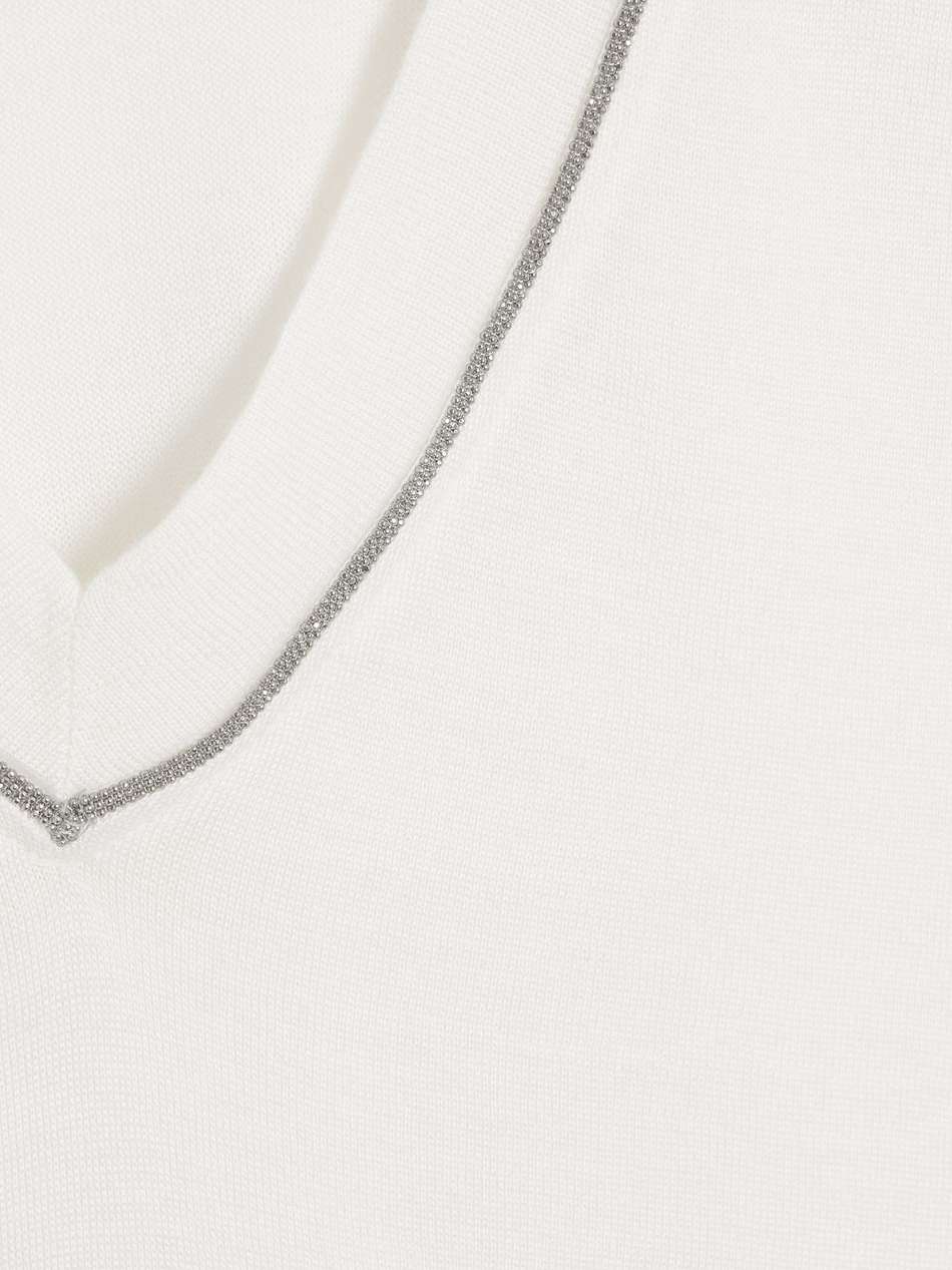 bead-embellished cashmere and silk-blend top