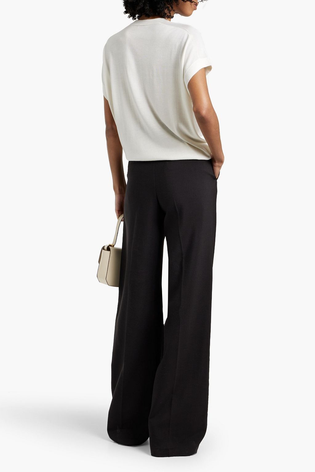 BRUNELLO CUCINELLI Bead-embellished cashmere and silk-blend top