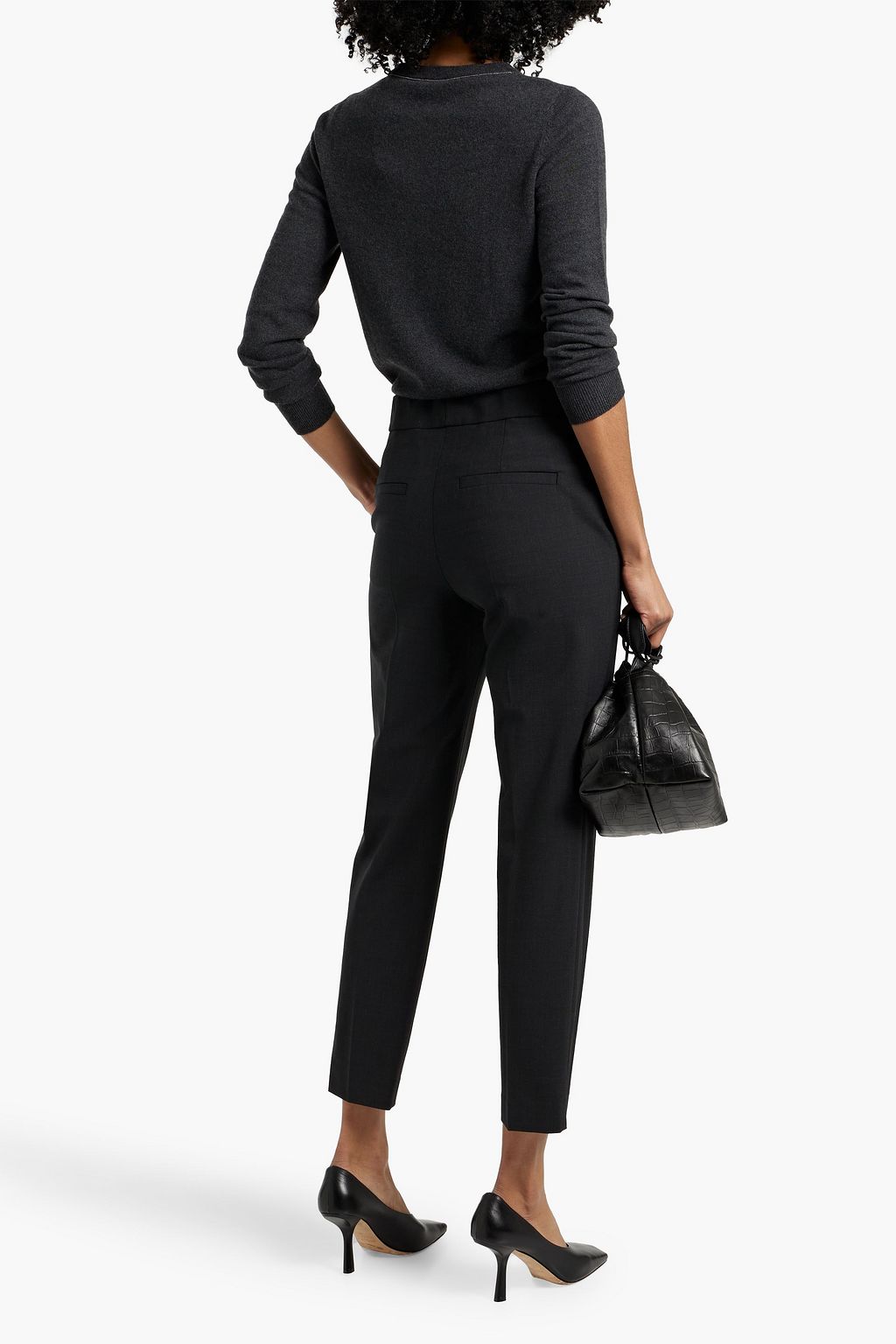 BRUNELLO CUCINELLI Bead-embellished wool-blend tapered pants