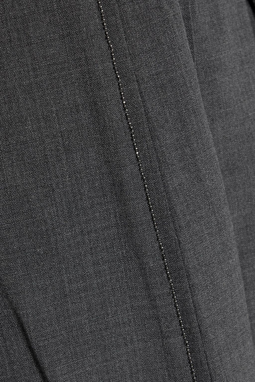 BRUNELLO CUCINELLI Bead-embellished wool-blend tapered pants