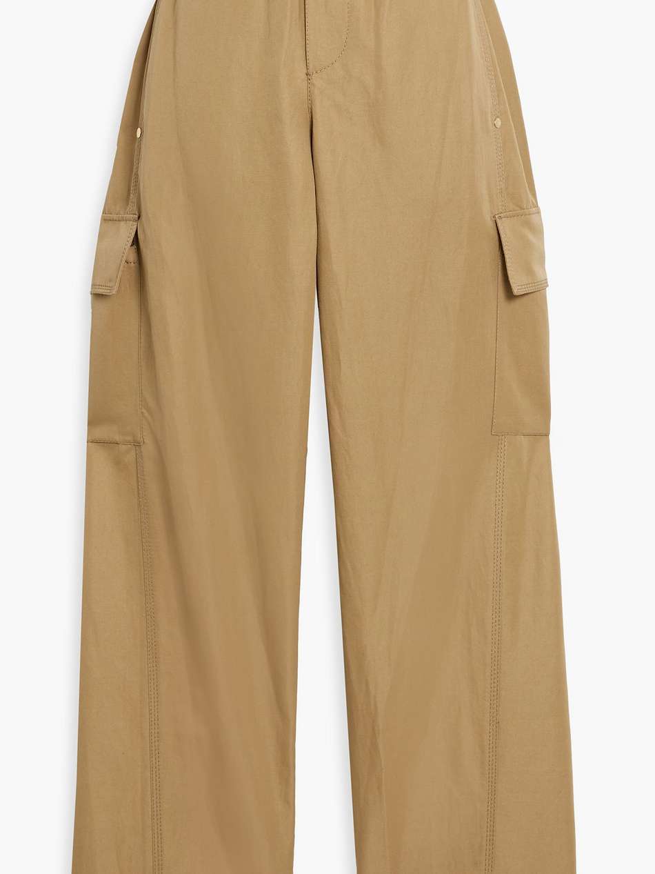 belted cotton and ramie-blend cargo pants