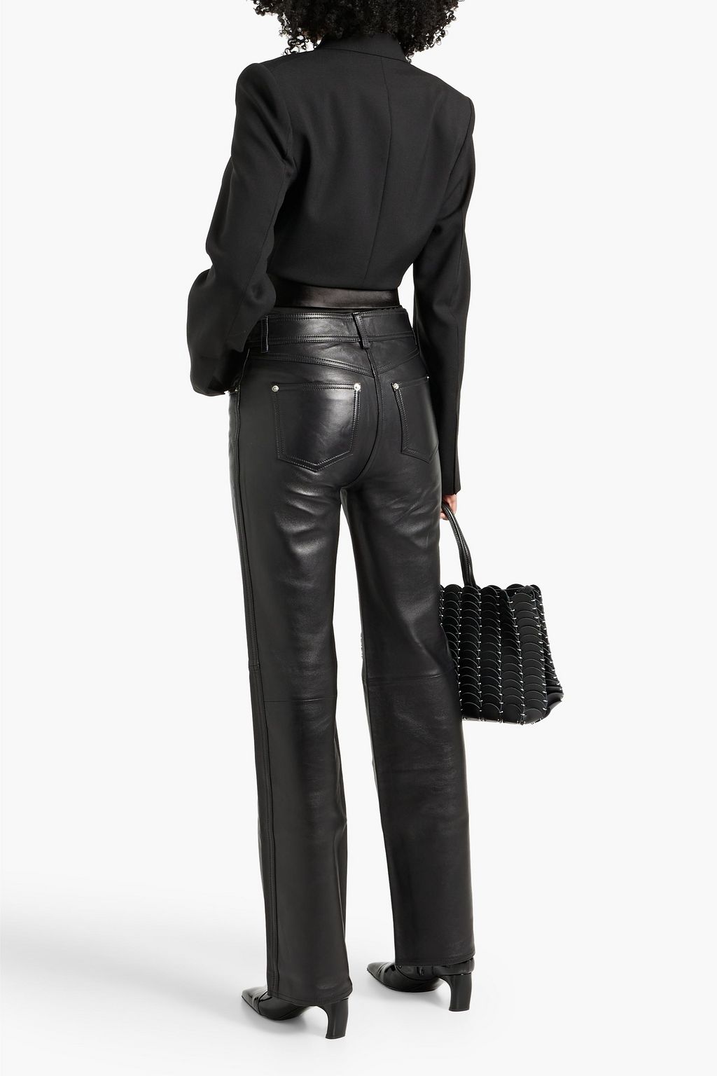 STAND STUDIO Sandy leather straight-leg pants