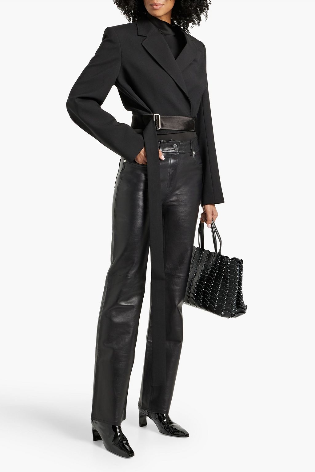 STAND STUDIO Sandy leather straight-leg pants