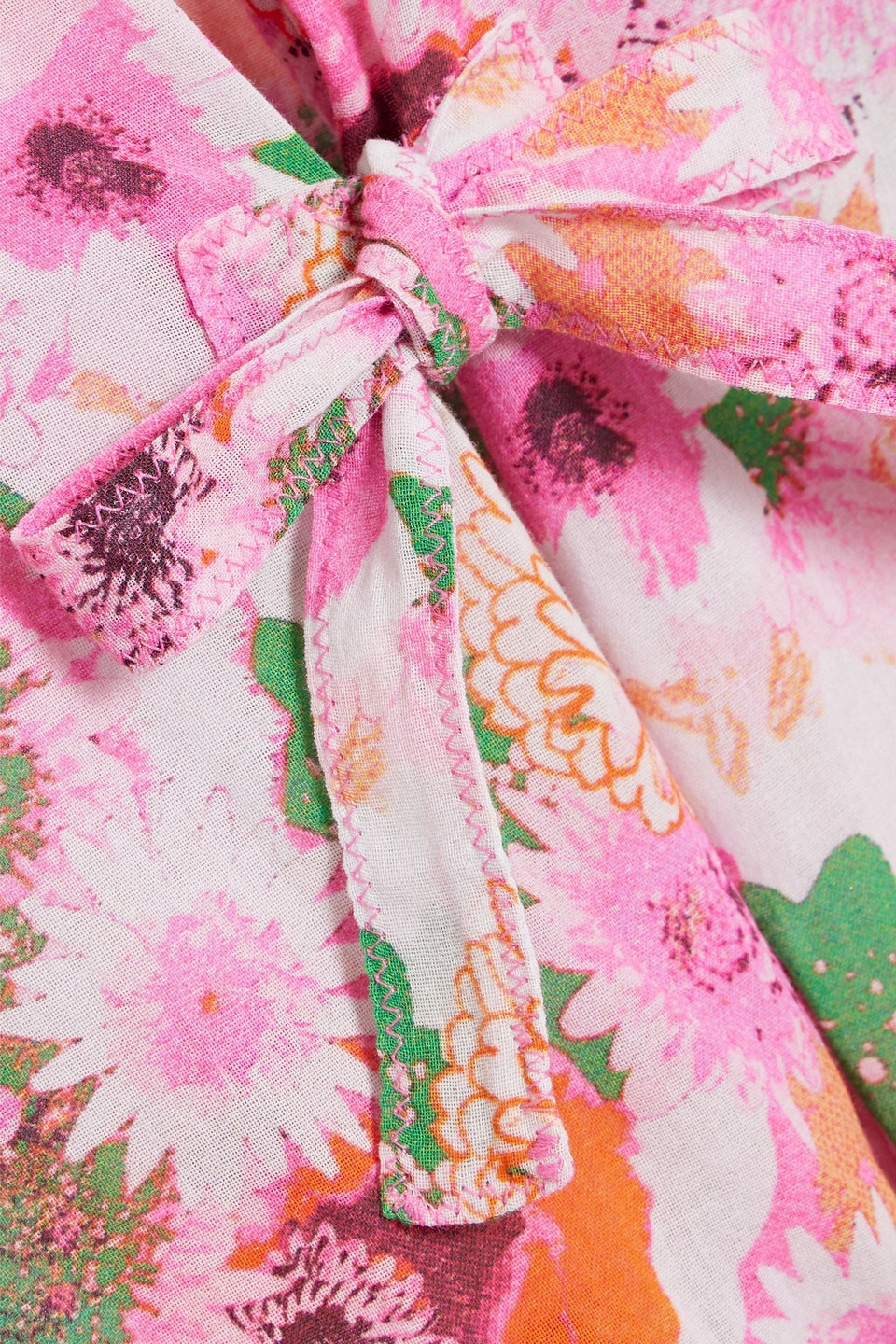 Ganni Open Tie Band Blouse In Sugar Plum In Pink