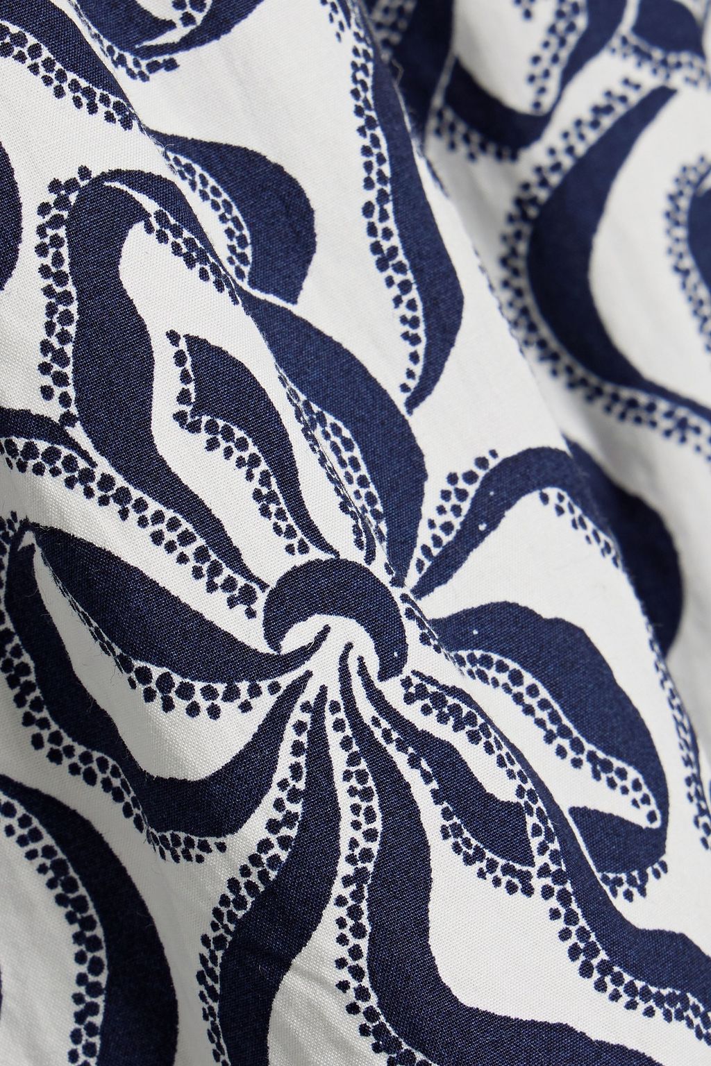 GANNI Printed cotton-poplin mini shirt dress