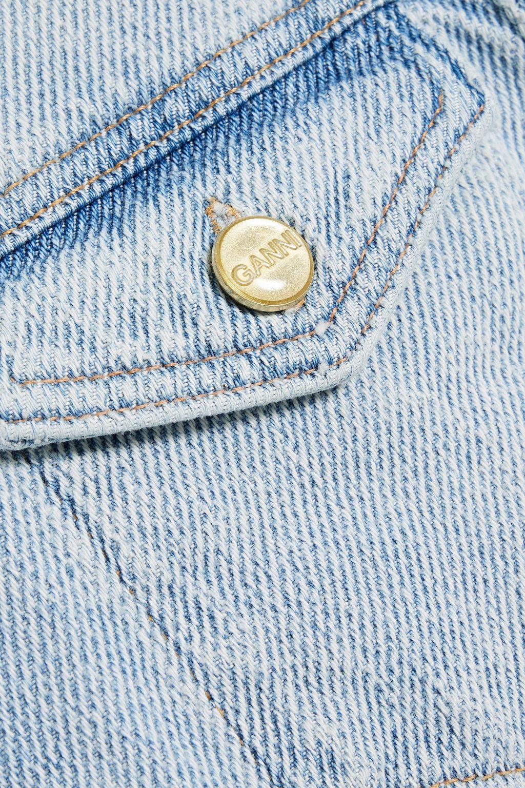 GANNI Denim mini shirt dress