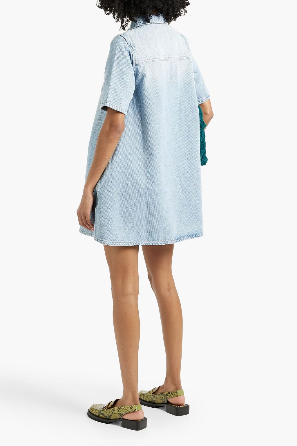 GANNI Denim mini shirt dress
