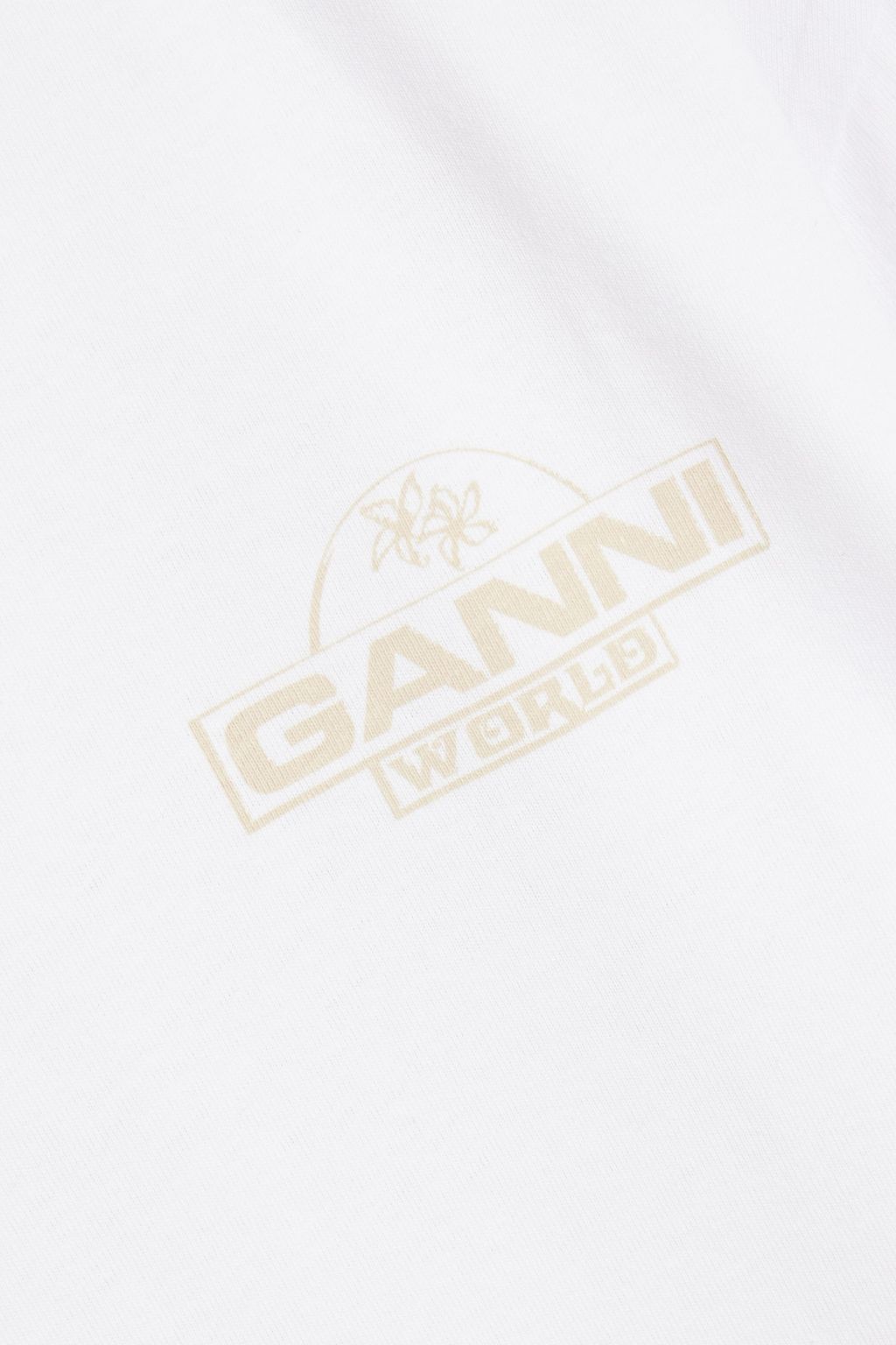 GANNI Printed cotton-jersey top