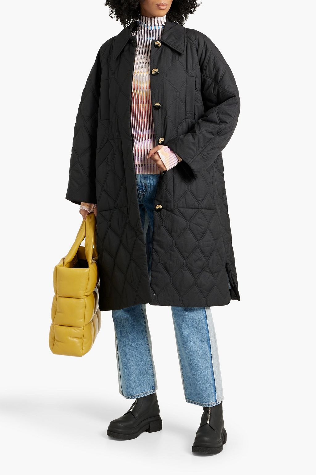 GANNI Quilted shell coat
