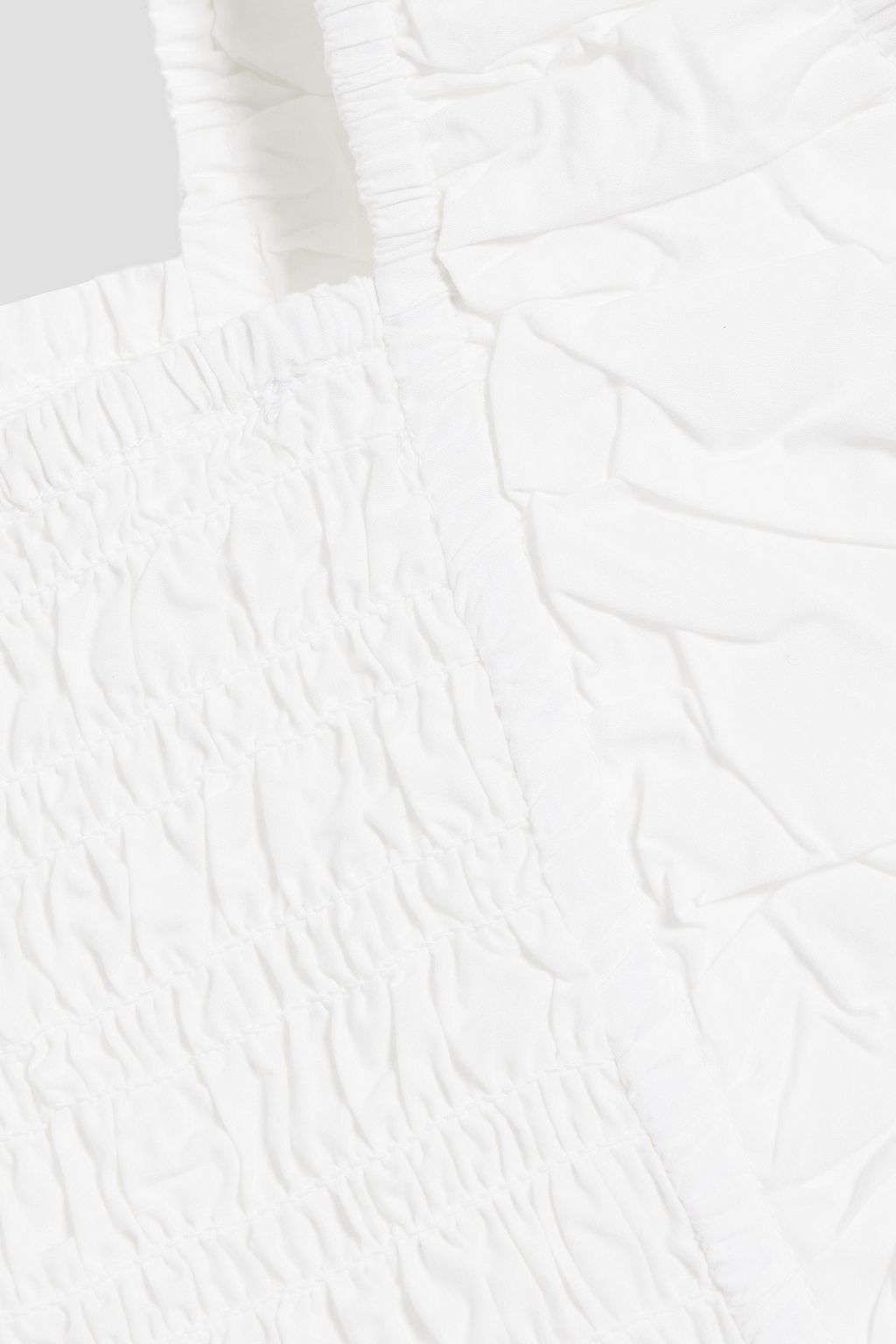 GANNI Shirred cotton-poplin top