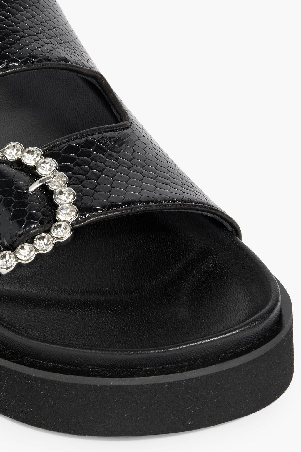 MAJE Buckled snake-effect leather sandals